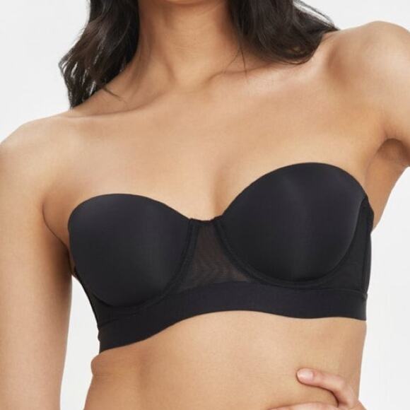 Lively Smooth Strapless Black Padded Underwire Bra Size 38DD - Picture 1 of 6